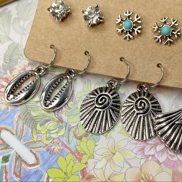 6pc Set Boho Beach Vibes Dangle + Stud Earrings - Picture 10 of 13